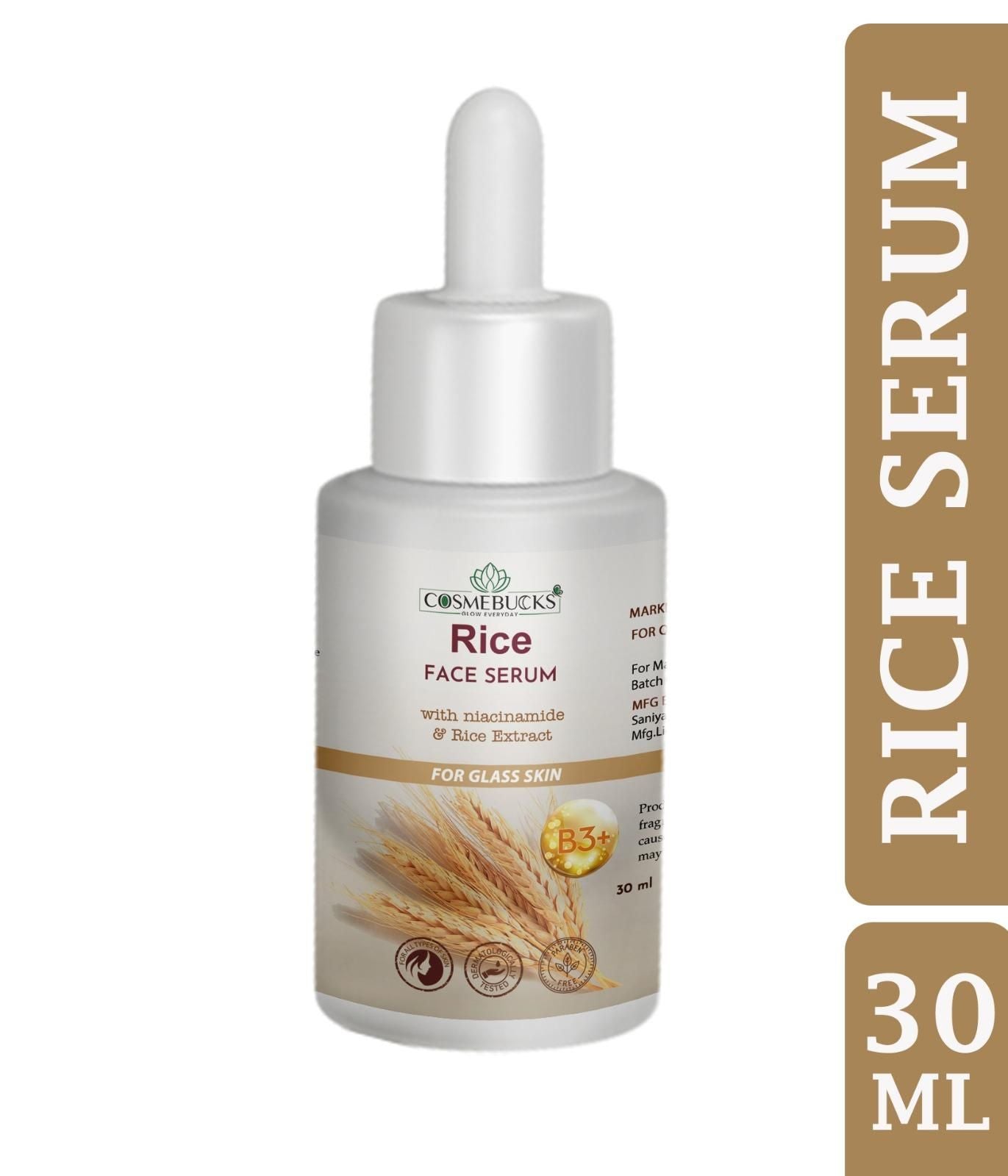 Rice Face Serum For Glowing Skin With Rice Water & Niacinamide For Glass Skin 30ml (Pack of 2)